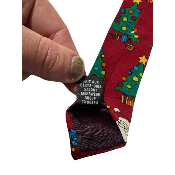 Peanuts Tis The Season Christmas Snoopy Woodstock Santa Claus Vintage Necktie - Picture 7 of 7